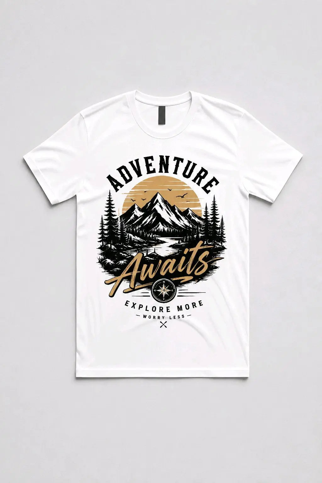 Adventure Awaits Explore More Worry Less T-Shirt TeeStation