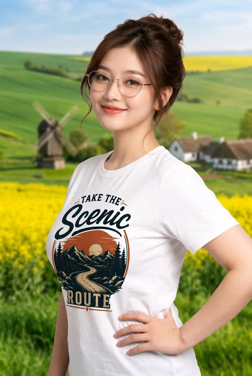 沿著風景優美的路線T恤